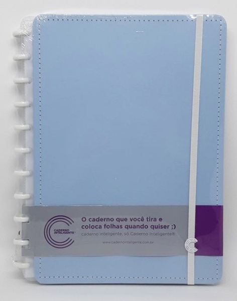 CADERNO INTELIGENTE GRANDE AZUL PASTEL na Papelaria MC Papéis