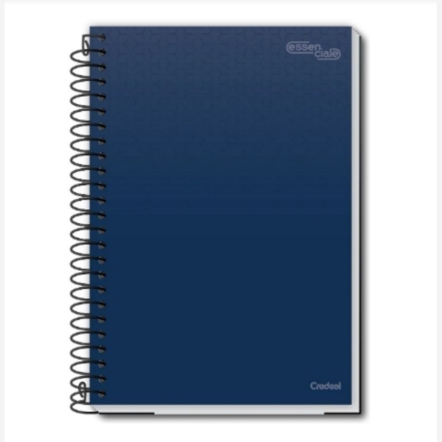 Caderno Pequeno Espiral Fls Essenciale Capa Azul Marinho Na Papelaria