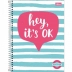 CADERNO 1 MATERIA CPD PEPPER FEMININO 80FLS CAPA HEY, ITS OK