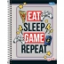 CADERNO 1 MATERIA CPD SPICE MASCULINO 80FLS REF. 349160 CAPA EAT SLEEP GAME REPEAT