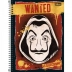 CADERNO 10 MATERIAS CPD LA CASA DE PAPEL 160FLS CAPA WANTED