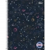 CADERNO 10 MATERIAS CPD PEPPER FEMININO 160FLS CAPA CONSTELAÇÕES PRETO