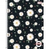 CADERNO 10 MATERIAS CPD PEPPER FEMININO 160FLS CAPA FLORES PRETO