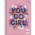 CADERNO 10 MATERIAS CPD PEPPER FEMININO 160FLS CAPA YOU GO GIRL ROSA