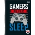 CADERNO 10 MATERIAS CPD PEPPER MASCULINO 160FLS CAPA GAMERS NEVER SLEEP