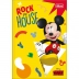 CADERNO BROCHURA PEQUENO CPD 80FLS MICKEY CAPA ROCK THE HOUSE AMARELO