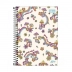 CADERNO PEQUENO ESPIRAL CPM 96FLS MAIS + TILIBRA CAPA COGUMELHOS COLORIDOS