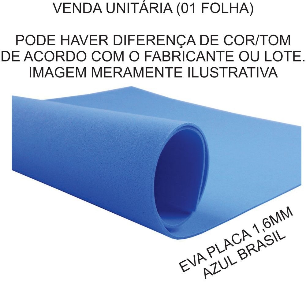 Eva Cor Azul Brasil Royal Placa 2mm 60x40cm Na Papelaria Mc Papéis 5216