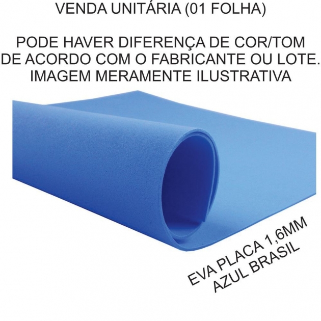 Eva Cor Azul Brasil Royal Placa 2mm 60x40cm Na Papelaria Mc Papéis 2061