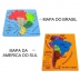 KIT BRINQUEDO DIDATICO EVAMAX EVA MAPA DO BRASIL + MAPA DA AMERICA DO SUL